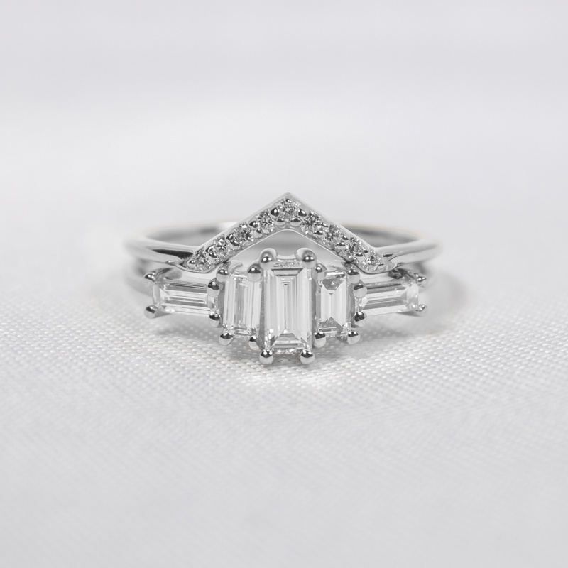 The Brooklyn Art Deco Diamond Wedding Set | Lisa Robin