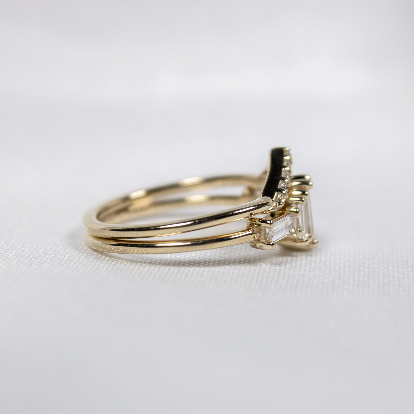 The Brooklyn Art Deco Diamond Wedding Set | Lisa Robin#color_14k-yellow-gold