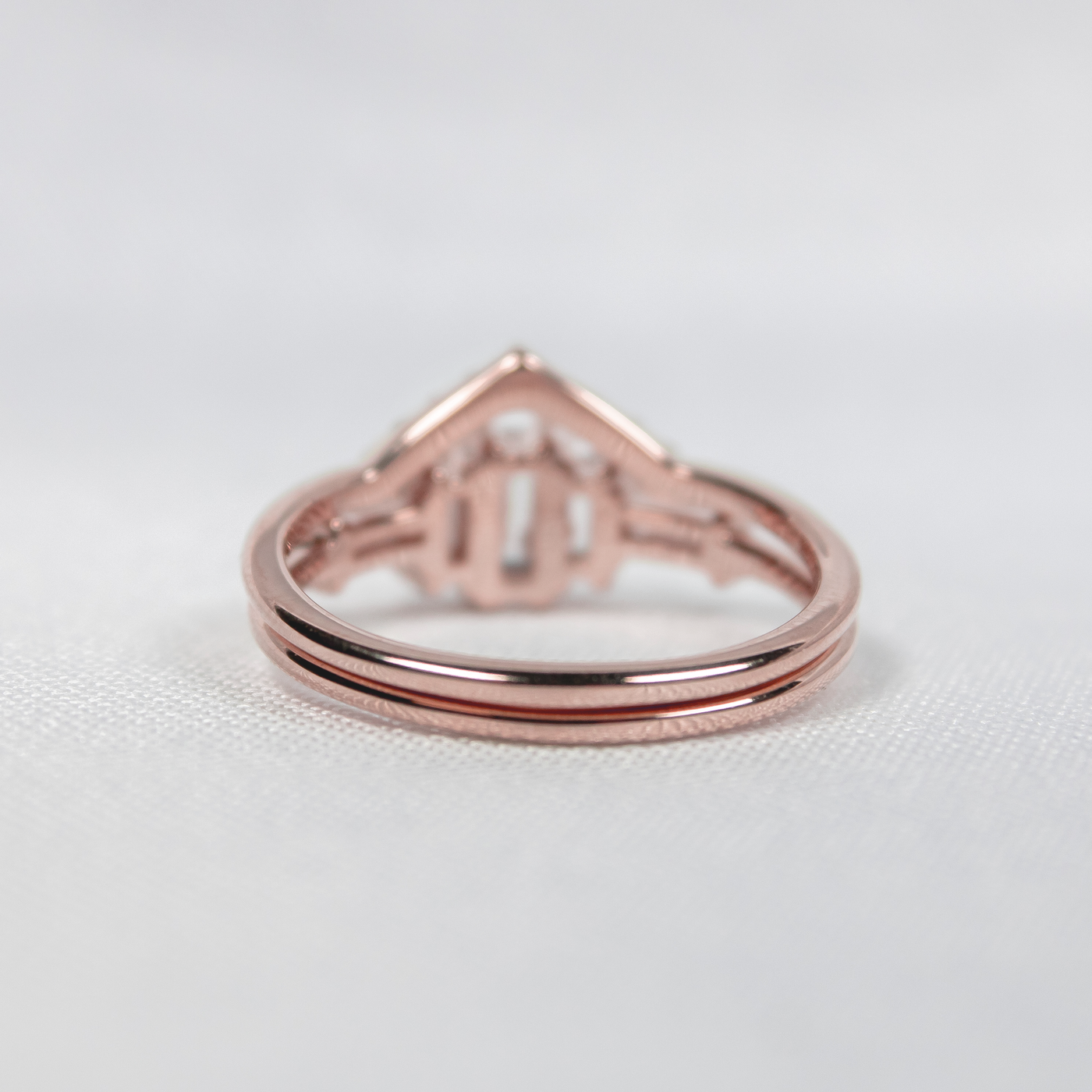 The Brooklyn Art Deco Diamond Wedding Set | Lisa Robin#color_14k-rose-gold
