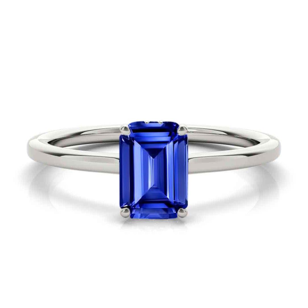 The Casey Sapphire with Diamond Hidden Halo Engagement Ring - Lisa Robin