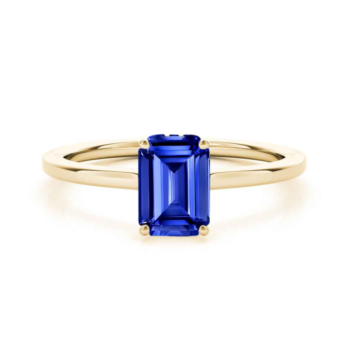 Shown in 1.0 carat*The Casey Emerald Cut Sapphire Hidden Halo Engagement Ring | Lisa Robin#color_14k-yellow-gold