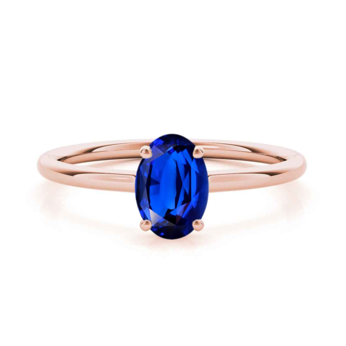 Shown in 1.0 carat*The Casey Oval Sapphire Hidden Halo Engagement Ring | Lisa Robin#color_14k-rose-gold