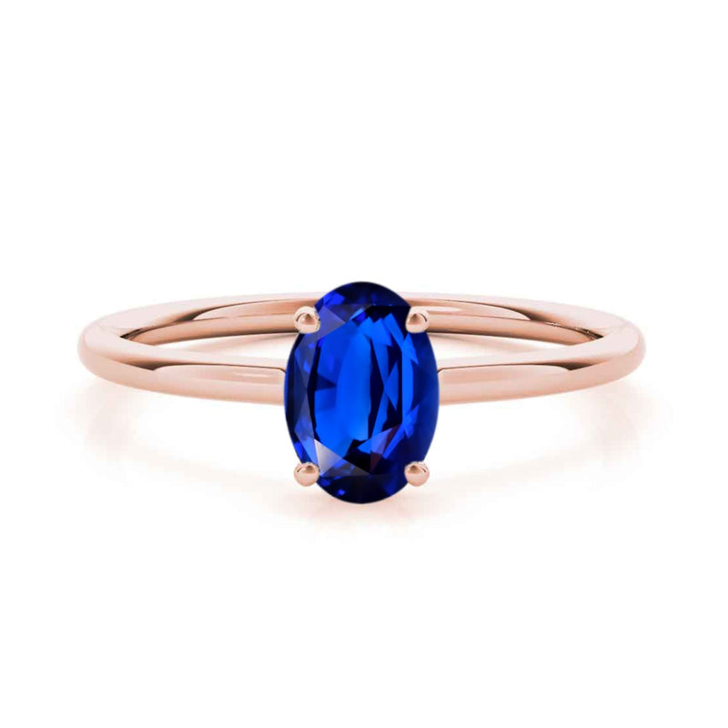 Shown in 1.0 carat*The Casey Oval Sapphire Hidden Halo Engagement Ring | Lisa Robin
