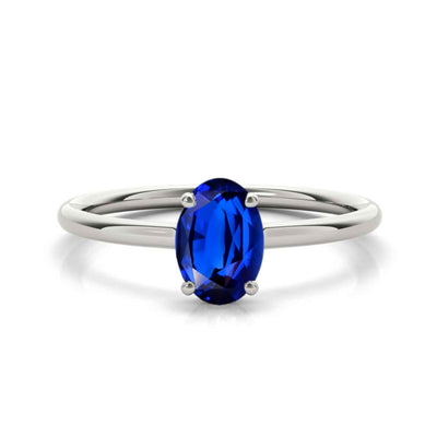 Shown in 1.0 carat*The Casey Oval Sapphire Hidden Halo Engagement Ring | Lisa Robin#color_14k-white-gold