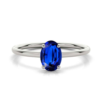 The Casey Sapphire with Diamond Hidden Halo Engagement Ring - Lisa Robin