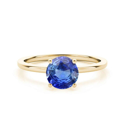 The Casey Sapphire with Diamond Hidden Halo Engagement Ring - Lisa Robin