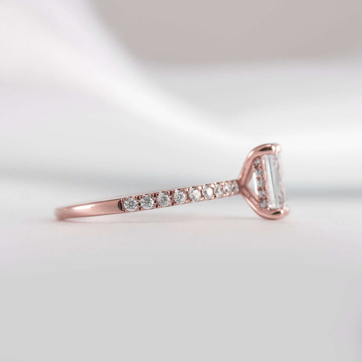 The Cameron Hidden Halo Pavé Diamond Engagement Ring | Lisa Robin