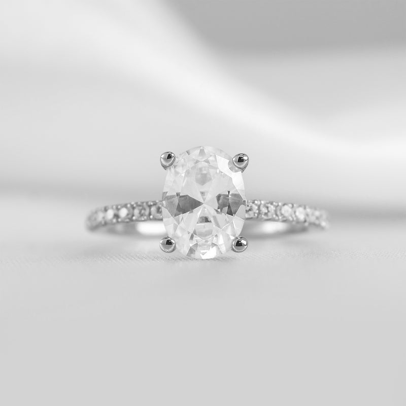 Shown in 1.5 carat * Cameron Hidden halo pave Diamond Engagement Ring | Lisa Robin