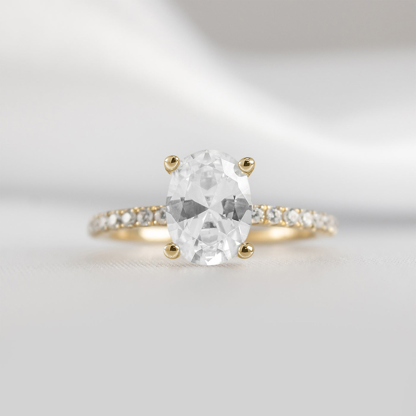 Shown in 1.5 carat * Cameron Hidden halo pave Diamond Engagement Ring | Lisa Robin#shape_oval