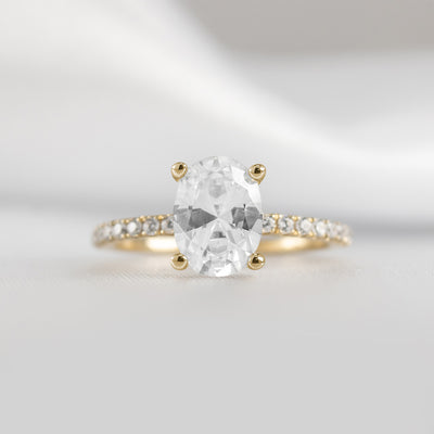Shown in 1.5 carat * Cameron Hidden halo pave Diamond Engagement Ring | Lisa Robin#shape_oval