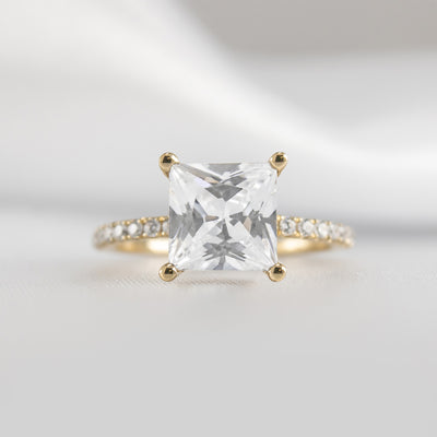 Shown in 2.0 carat * Cameron Hidden halo pave Diamond Engagement Ring | Lisa Robin#shape_princess