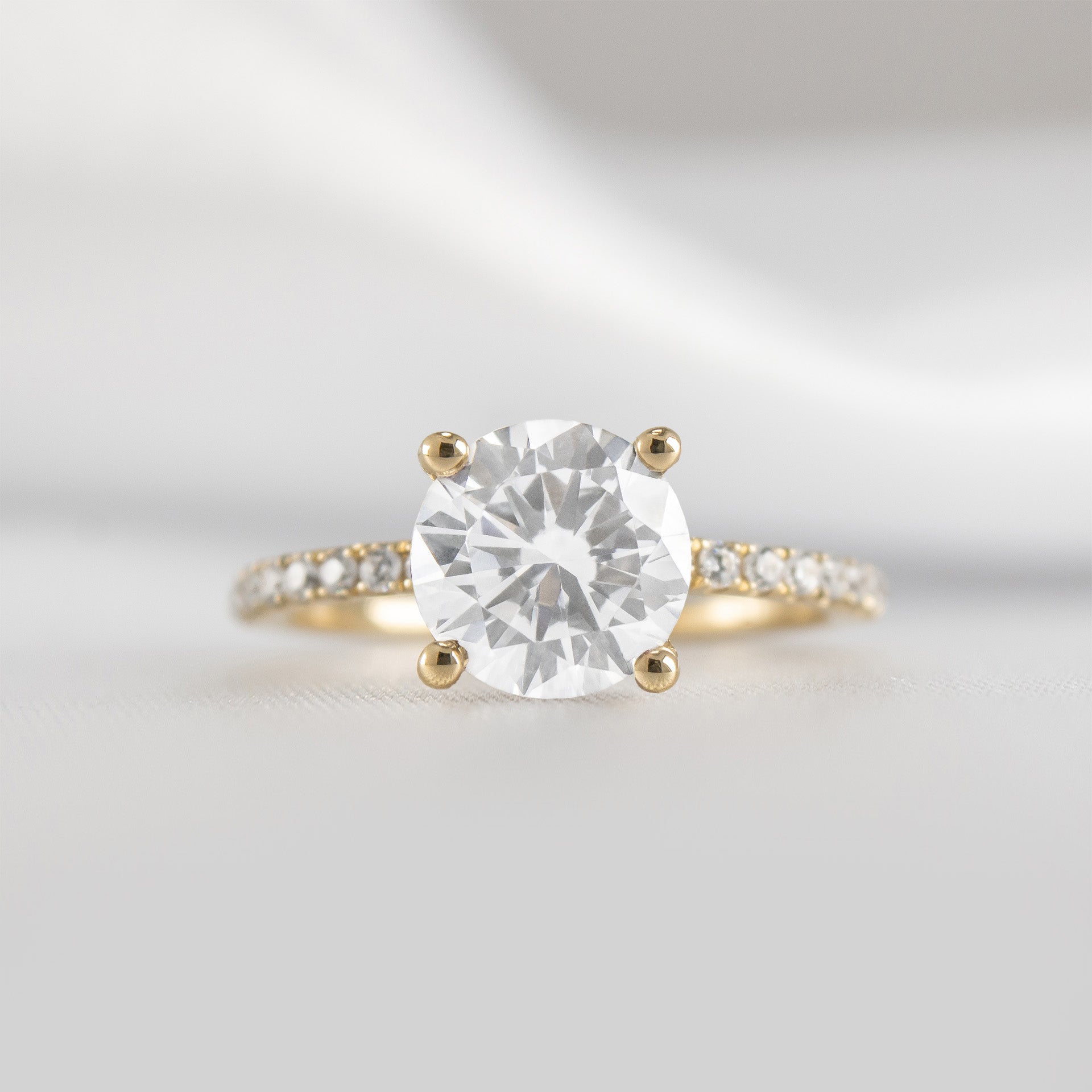 Shown in 1.5 carat * Cameron Hidden halo pave Diamond Engagement Ring | Lisa Robin#shape_round