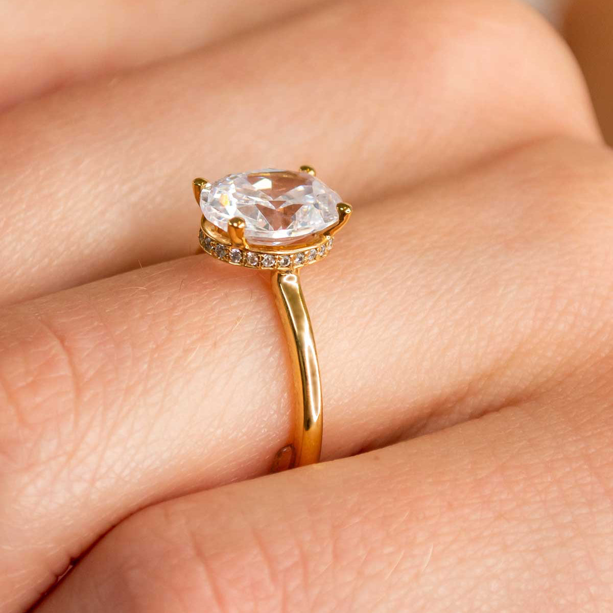 The Casey Hidden Halo Diamond Engagement Ring