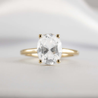 Shown in 1.8 carat * The Casey Hidden Halo Emerald Diamond Engagement Ring | Lisa Robin#shape_oval