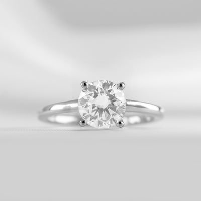 Shown in 1.0 carat * The Casey Hidden Halo Round Diamond Engagement Ring | Lisa Robin#color_platinum