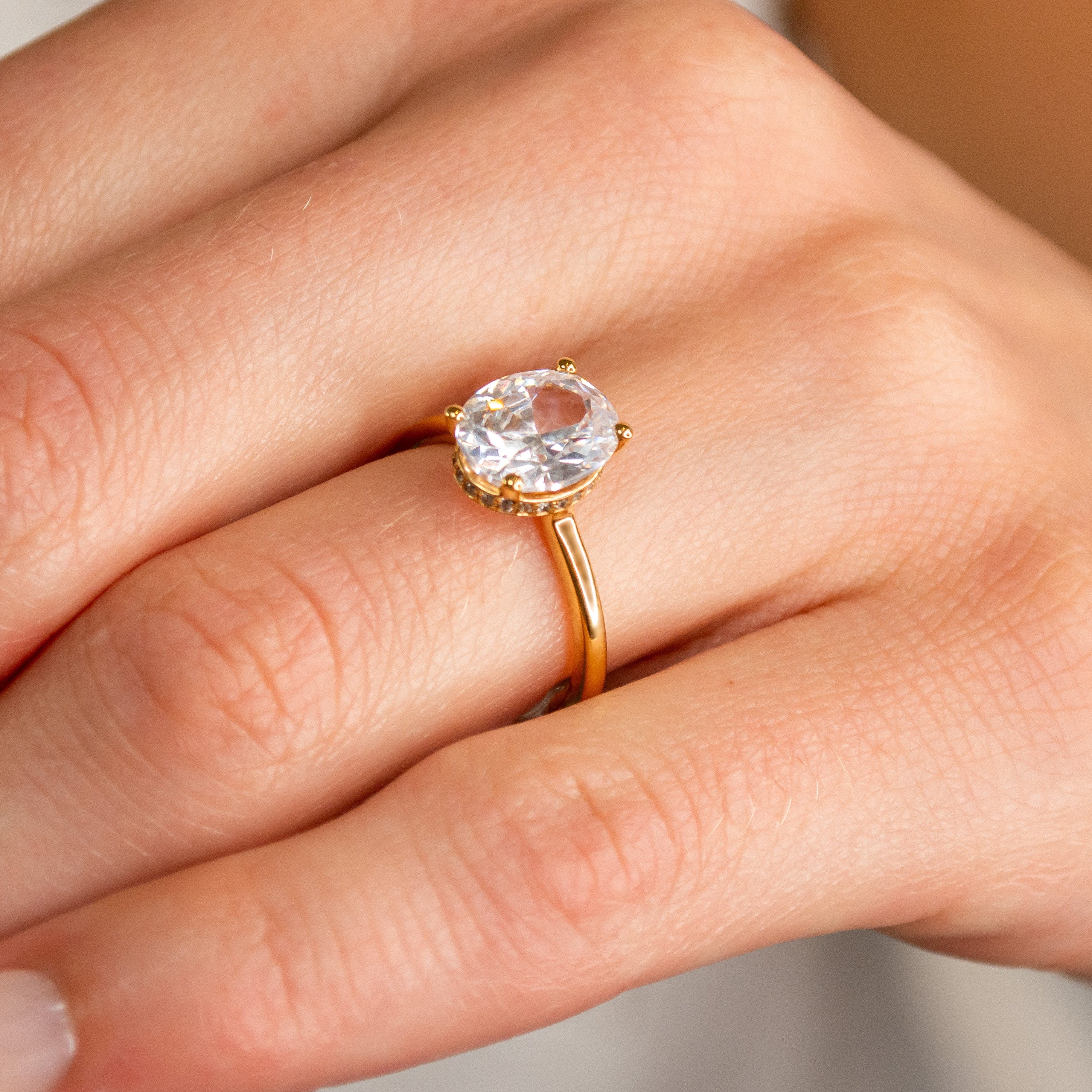 The Casey Hidden Halo Diamond Engagement Ring