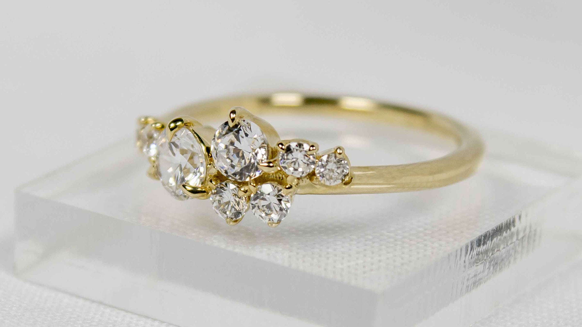 Chloe Cluster Diamond Engagement Ring in Yellow Gold | Lisa Robin