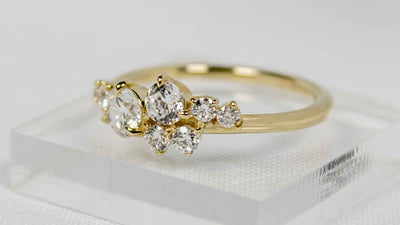 Chloe Cluster Diamond Engagement Ring in Yellow Gold | Lisa Robin