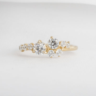 Shown in 0.5 Carat * The Chloe Diamond Cluster Engagement Ring | Lisa Robin#color_14k-yellow-gold