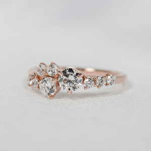 Shown with 0.35 carat * The Chloe Diamond Cluster Engagement Ring | Lisa Robin#color_14k-rose-gold