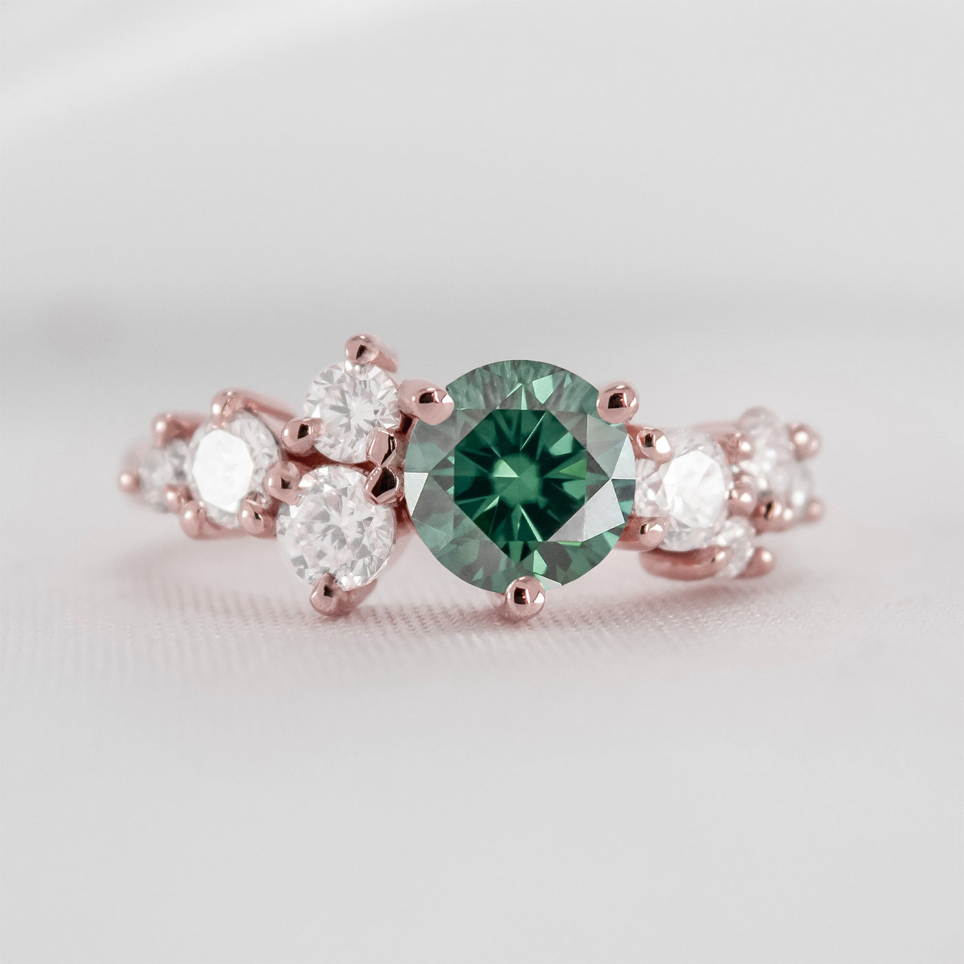 The Chloe Emerald and Diamond Cluster Engagement Ring | Lisa Robin