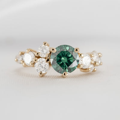 The Chloe Emerald and Diamond Cluster Engagement Ring | Lisa Robin