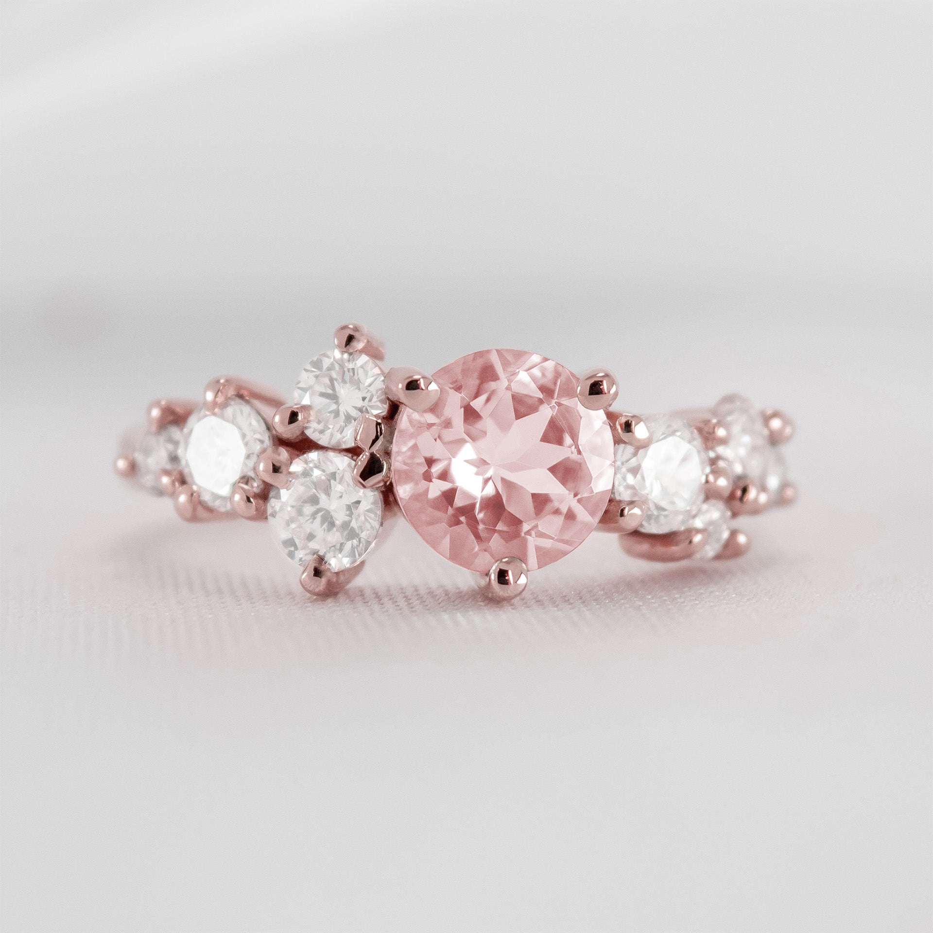 The Chloe Morganite Cluster Engagement Ring - Lisa Robin