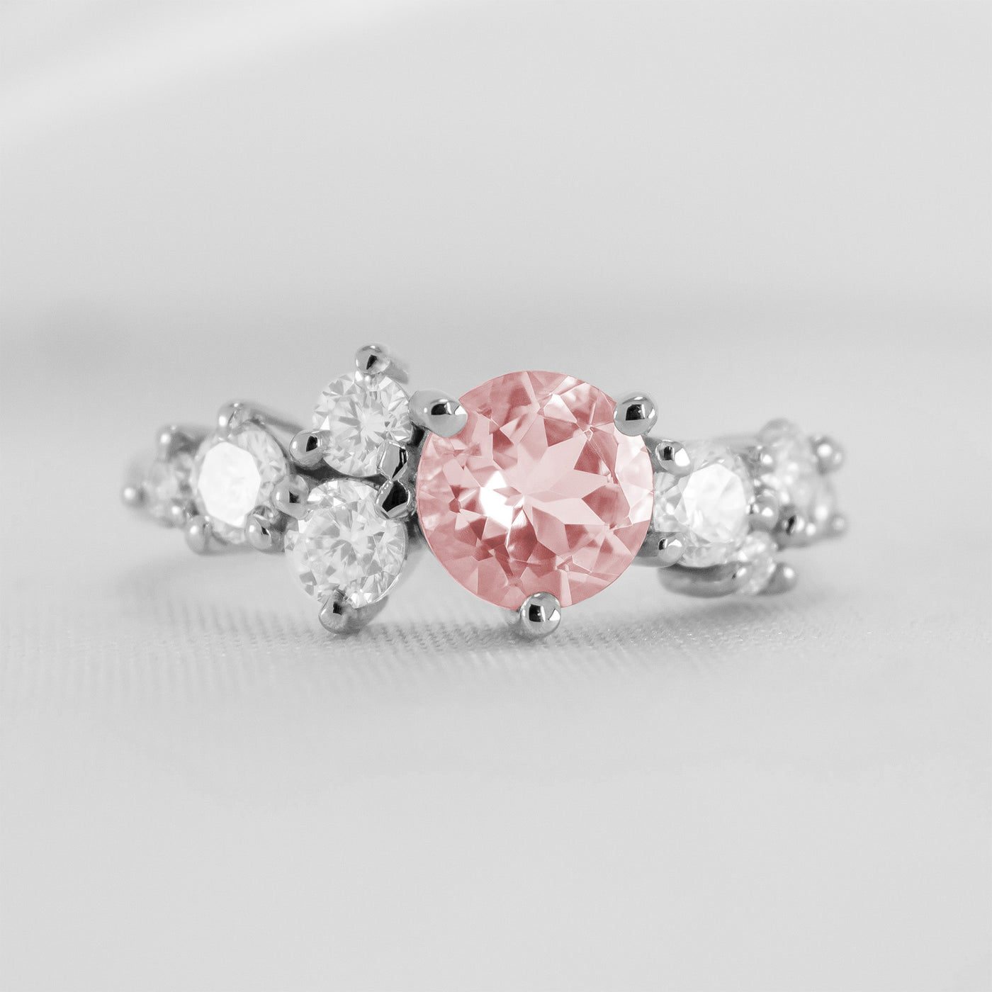 The Chloe Morganite Cluster Engagement Ring | Lisa Robin