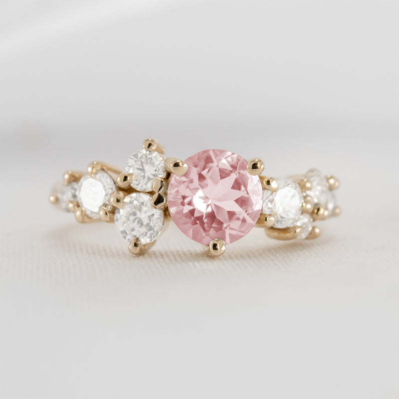 The Chloe Morganite Cluster Engagement Ring | Lisa Robin