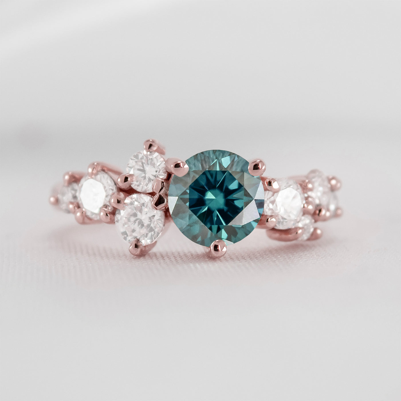 The Chloe Sapphire and Diamond Cluster Engagement Ring - Lisa Robin