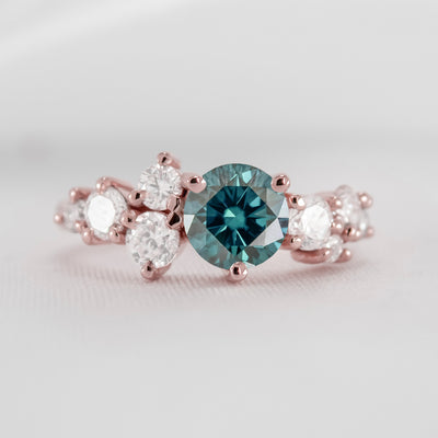 The Chloe Sapphire and Diamond Cluster Engagement Ring | Lisa Robin