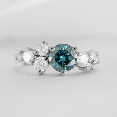 The Chloe Sapphire and Diamond Cluster Engagement Ring | Lisa Robin