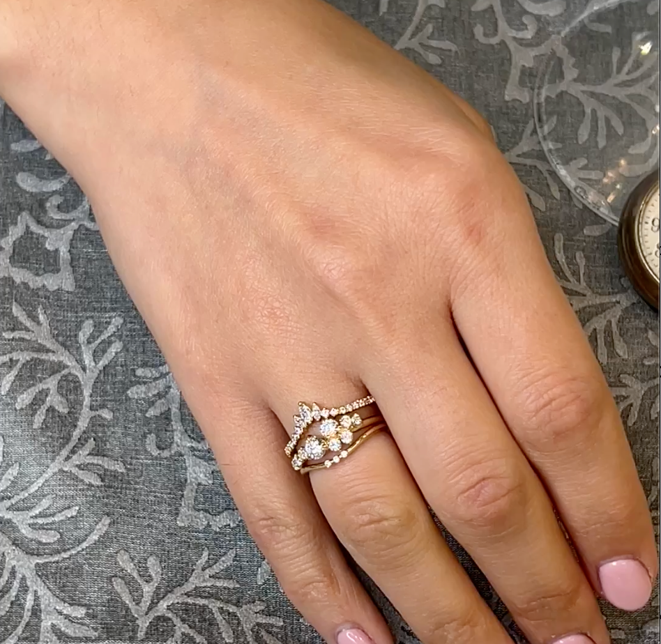 Shown in 0.5 carat*The Chloe cluster ring with Zoey and Talon | Lisa Robin