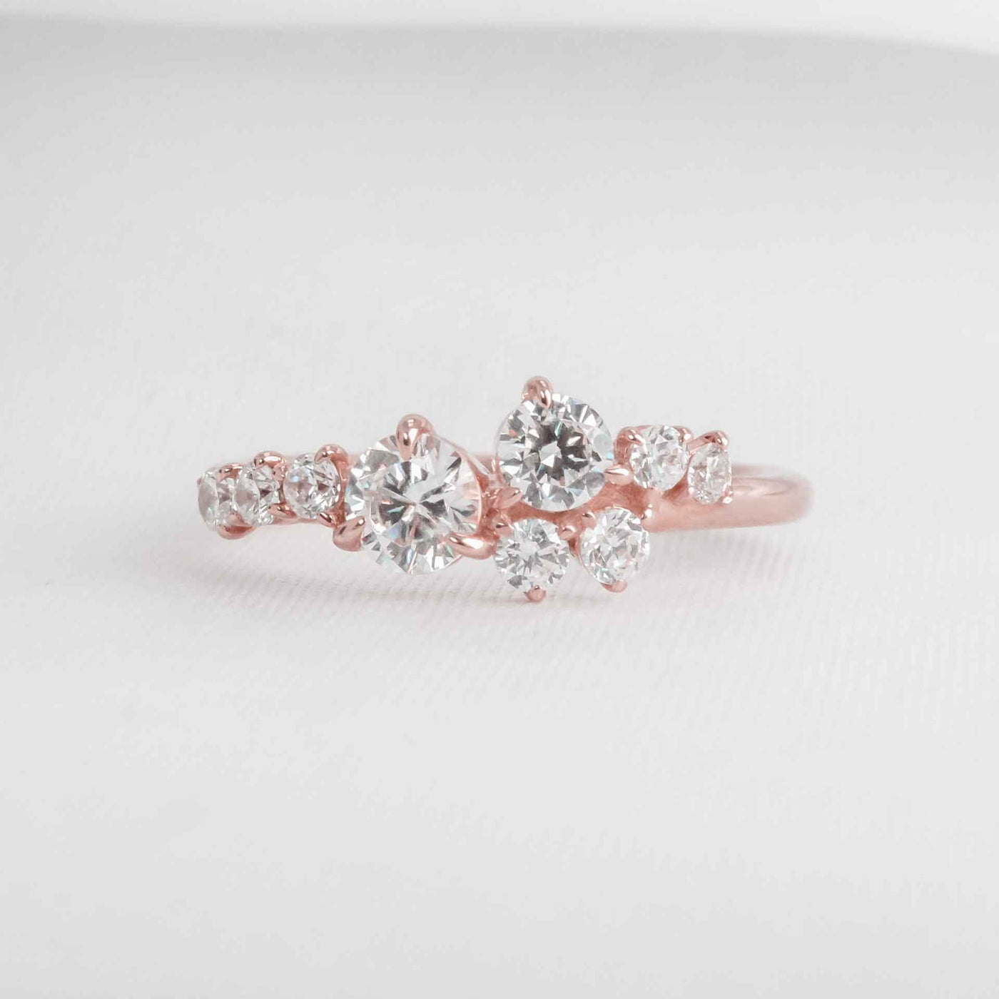 Shown in 0.5 Carat * The Chloe Diamond Cluster Engagement Ring | Lisa Robin#color_14k-rose-gold