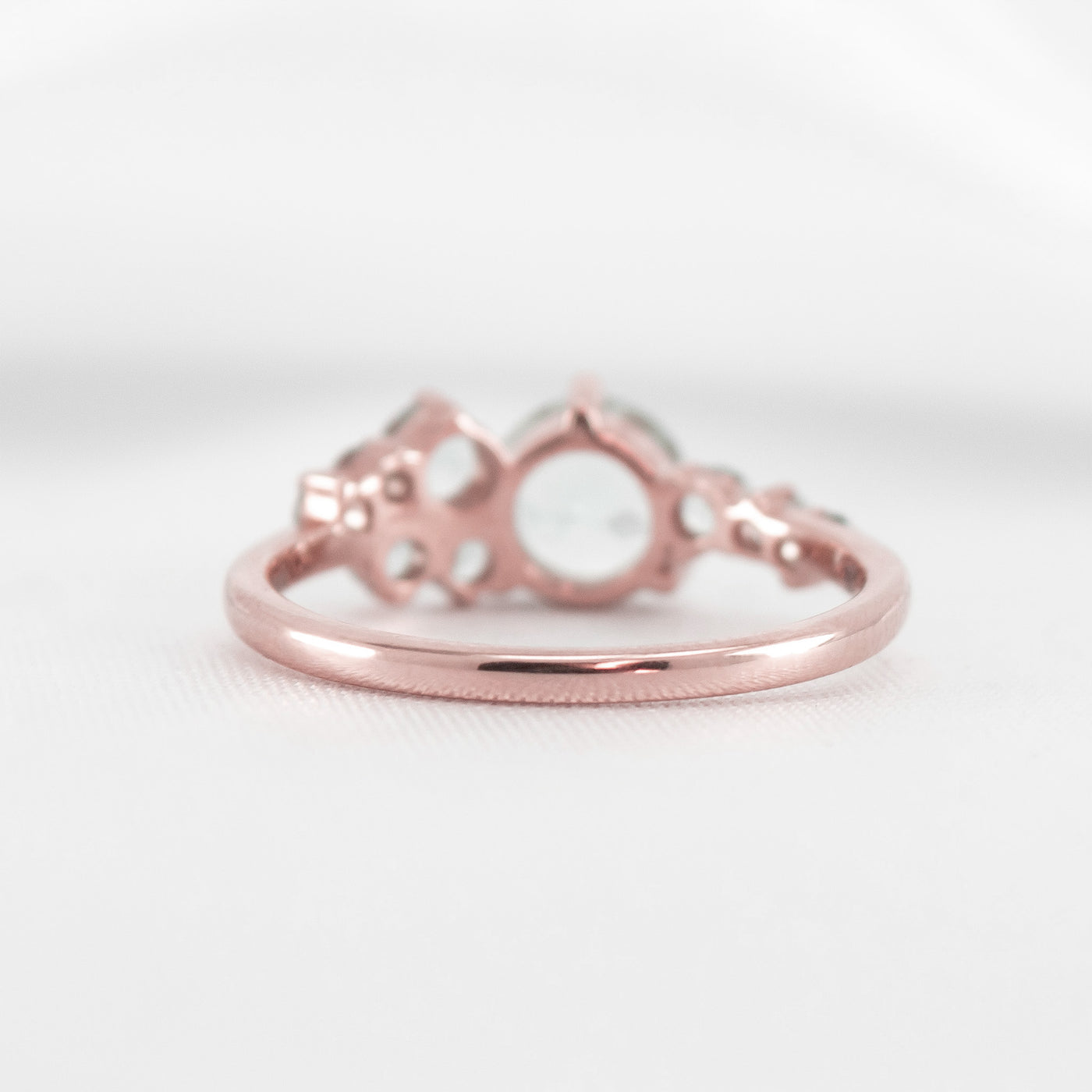 The Chloe Aquamarine Cluster Engagement Ring | Lisa Robin#color_14k-rose-gold