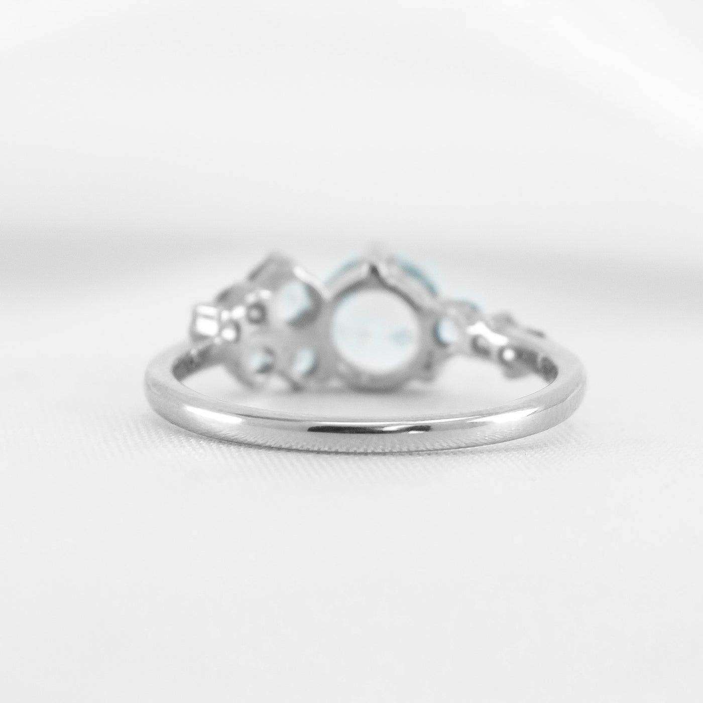 The Chloe Aquamarine Cluster Engagement Ring | Lisa Robin#color_14k-white-gold