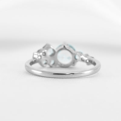 The Chloe Aquamarine Cluster Engagement Ring | Lisa Robin#color_14k-white-gold