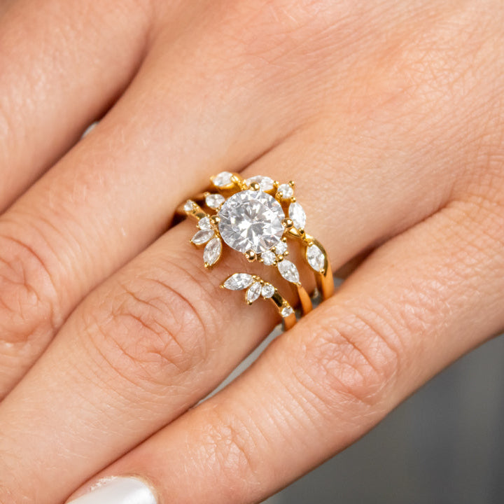 Claire Marquise Diamond Open 14K yellow gold Wedding Ring by Lisa Robin#color_14k-yellow-gold