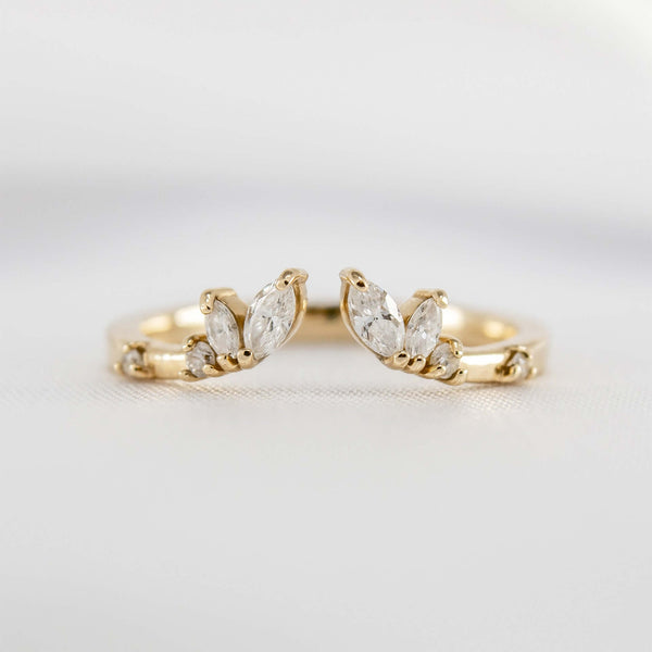 The Claire Marquise Diamond Open Wedding Ring | Lisa Robin#color_10k-yellow-gold