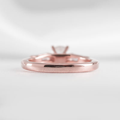 Shown in 1.0 Carat Diamond # The Devon Tapered Baguette Three Stone Engagement Ring | Lisa Robin#color_14k-rose-gold