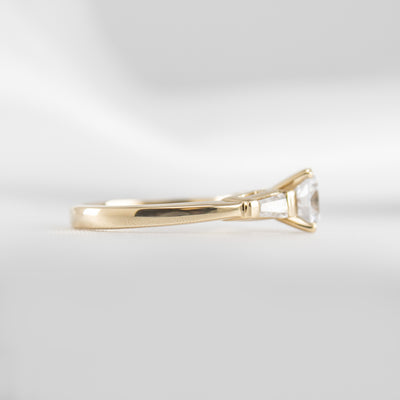 Shown in 1.0 Carat Diamond # The Devon Tapered Baguette Three Stone Engagement Ring | Lisa Robin#color_14k-yellow-gold