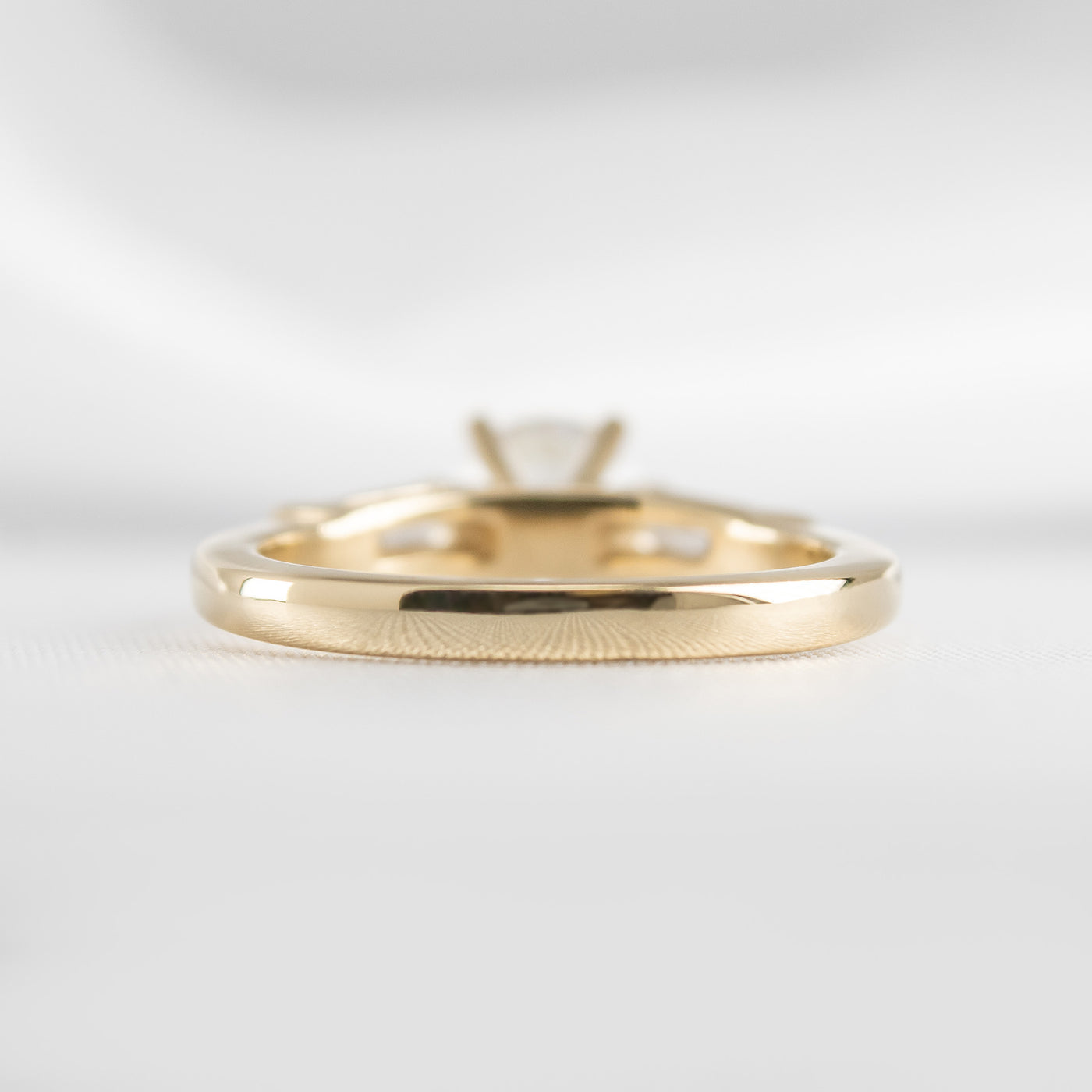 Shown in 1.0 Carat Diamond # The Devon Tapered Baguette Three Stone Engagement Ring | Lisa Robin#color_14k-yellow-gold