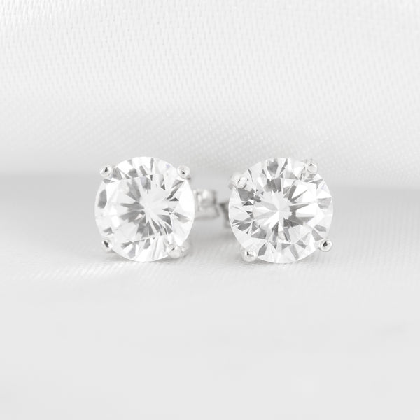 Vvs 8mm Diamond Stud Earrings Men Round-Cut Lab-Grown Diamond