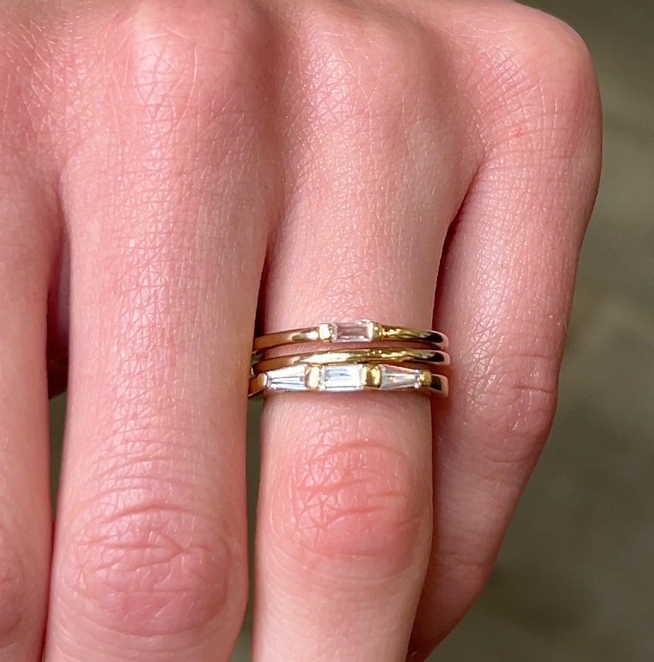 The Dillon Tapered Baguette Diamond Wedding Ring