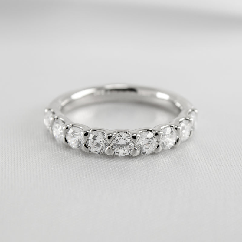 Shown in 1 carat total weight * Drew half eternity round diamond wedding ring | Lisa Robin
