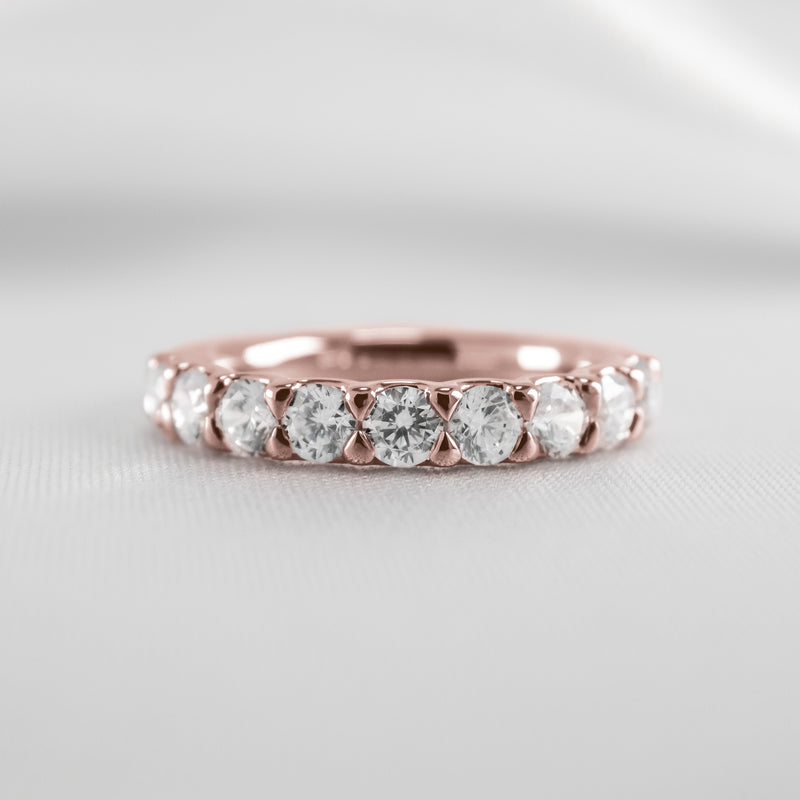 Shown in 1 carat total weight * Drew half eternity round diamond wedding ring | Lisa Robin