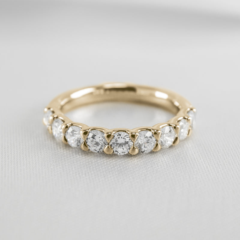 Shown in 1 carat total weight * Drew half eternity round diamond wedding ring | Lisa Robin