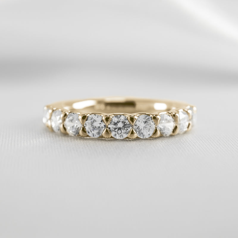 Shown in 1 carat total weight * Drew half eternity round diamond wedding ring | Lisa Robin