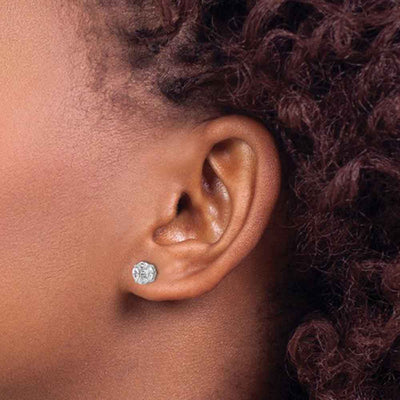 Round Illusion Stud Earrings | Lisa Robin#size_2-carat-look