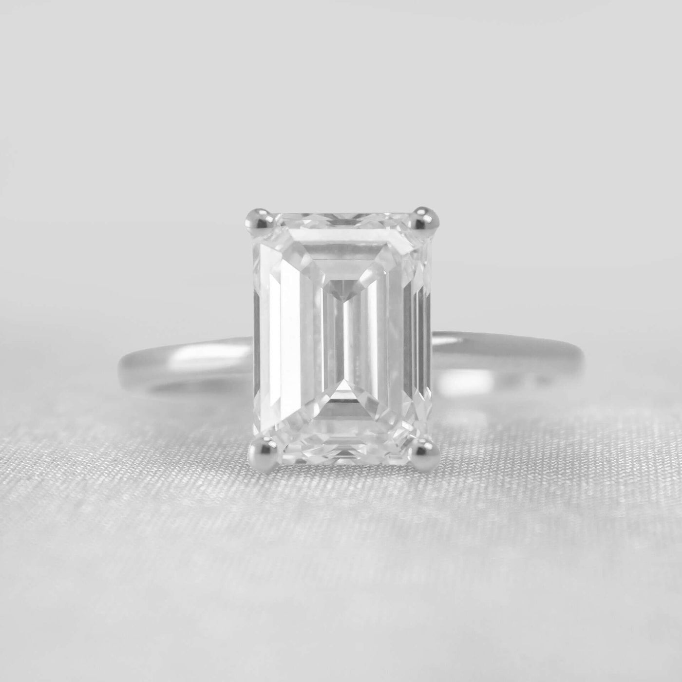 Shown in 4.0 carat Diamond* The Olivia Diamond Solitaire Engagement Ring | Lisa Robin#color_platinum